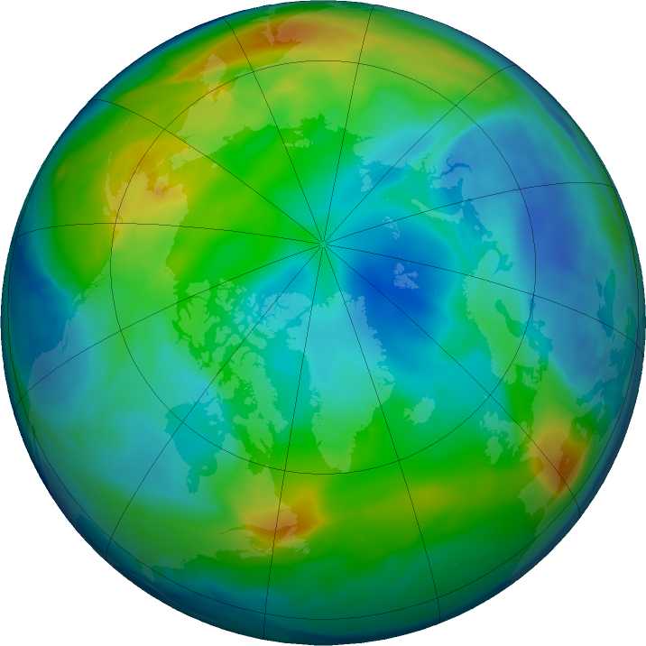 Arctic ozone map for 16 November 2019
